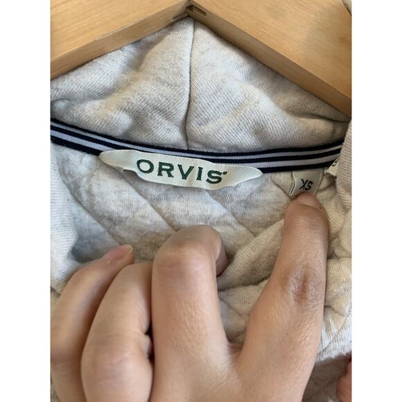 Orvis Womens Quilted Sweater Heather Pullover Diamond Pattern Mock Neck Cozy XS - Picture 3 of 11